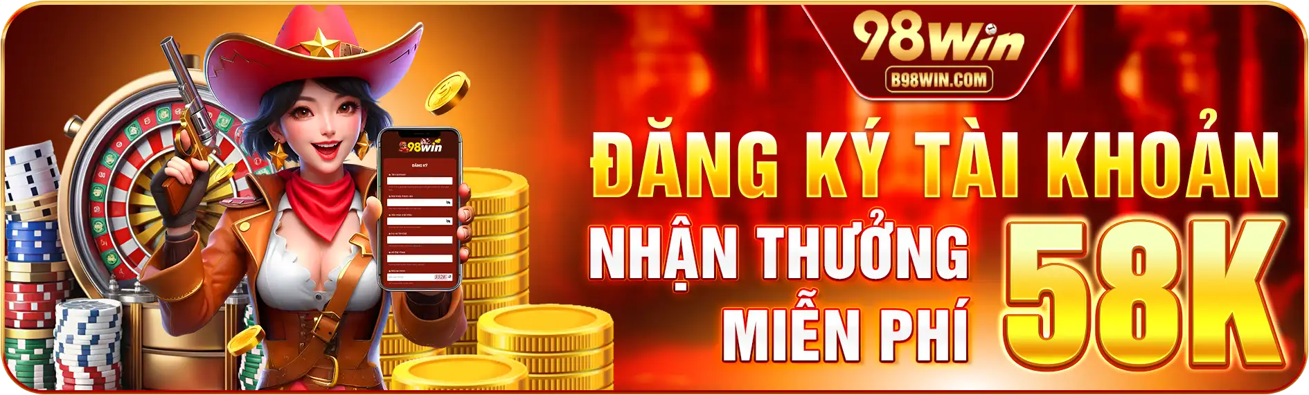 Đăng ký tài khoản 98WIN tặng 55K